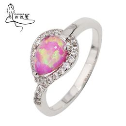 Wedding Rings Elegant Purple Bridal Fire Opal Silver Plated Mid-finger Ring Set For Women Accessories Fine Jewelry