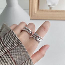 wholesale jelwery UK - S925 sterling silver rings for women interweave finger open adjustable ring trendy vintage fine jelwery 878 T2