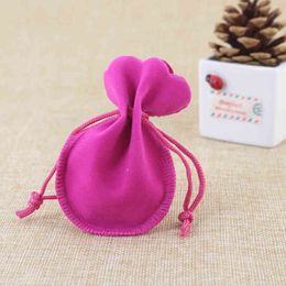 small pouches wholesale UK - 100pcs Pink Velvet 7x9cm Small Gourd Drawstring Pouch Favor Charms Jewelry Packaging s Wedding Gift Bag