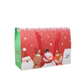 Large Christmas Paper Packaging Box With Handle Favour Gift Box Happy New Year Chocolate Candy Box Party Supplies LX4420