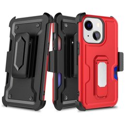 For OnePlus Nord N200 5G Hybrid Armour Cell Phone Cases Belt-Clip Holster Credit Card Slot 3in1 Magnetic Metal Kickstand Shockproof Protective Cover D1