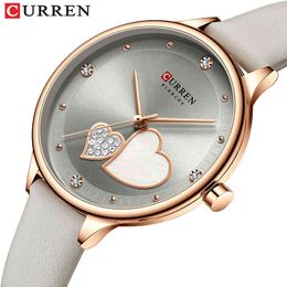 CURREN Creative Women Watches Luxury Quartz Ladies Watches Relogio Feminino Leather Strap Wristwatches Reloj Mujer 210517