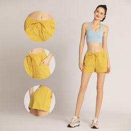 Yoga Outfit 2021 Cotton Breathable Loose Drawstring And Linen Sports Leisure All-match Running Fitness Ladies Shorts