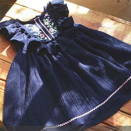 Summer Girls' Dress Baby Cute Flower Cotton Ruffle Fying Sleeves Party Princess Children's Kids Girls Clothing 210625