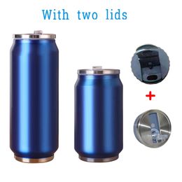 Creative stainless steel tumbler Thermos Cup with straw and lids Vacuum Flask Straw Coffee Thermal Thermoses Cans Customised 210913
