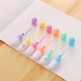 Highlighters 6pcs/set Cartoon Mini Office Supplies Marker Pen Students Stationery Vitamin Fluorescent Pens For Kids DIY