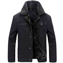 Winter Jacket Men Thick Warm Fleece Jackets Parkas Coat Military Jacket Men Collar Detachable Single Breasted Chaquetas Hombre Y1103