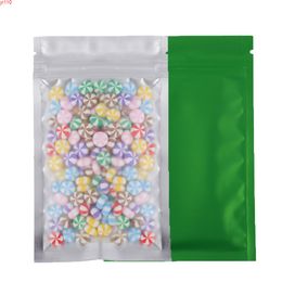 4x6 inch100pcs plastic bags transparent Flat Pouches green Zip Lock Retail Packaging Storage Bags with Zipper food pouchgoods