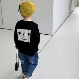 Spring boys cartoon knitted long sleeve cardigans 1-6 years children all-match single-breasted sweaters 210708