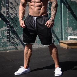 Summer Joggers Shorts Mens Fitness Gym Short Pants Bodybuilding Workout Mesh Quick Dry Beach Shorts Male Sportswear Bottoms 210421