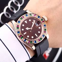 U1 Watch Casual Watches Original Automatic Movements Rubber Strap First Quality Sapphire Mirror Men-watch Colorful Diamond Decoration Watchcase