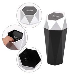 Other Interior Accessories Car Trash Can With Lid Dustbin Diamond Design Leakproof Vehicle Bin Mini Garbage For Automotive & Home