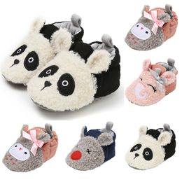 First Walkers Toddler Shoes Infant Baby Boys Girls Cartoon Animals Patchwork Soft Sole Warm Casual Shoe Footwear 0-18M A20