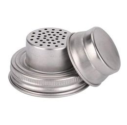 304 Stainless Steel Mason Jar Lid Silicone Sealing Plug 70mm Calibre Shaker Lids Rust Proof Drinkware Cover SN2308