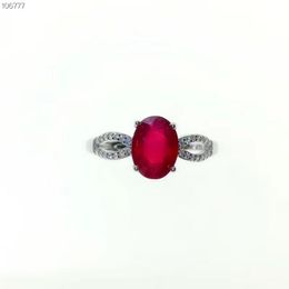 Cluster Rings KJJEAXCMY Boutique Jewelry 925 Sterling Silver Inlaid Natural Ruby Female Luxury Ring Support Detection