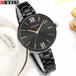 CURREN Top Brand Fashion Ladies Watches Women Luxury Stainless Steel Wrist Watch Female Dial Clock Relogio Feminino Gift 210517