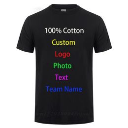 T Shirt Men Customised Text Diy Your Own Design Po Print Apparel Advertising T-shirt For VIP 220224