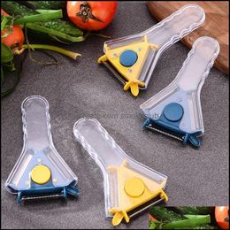 Fruit & Vegetable Tools Kitchen Kitchen, Dining Bar Home Garden Peeler 3 In 1 Stainless Steel Blades Creative Grater Cucumber Carrot Potato