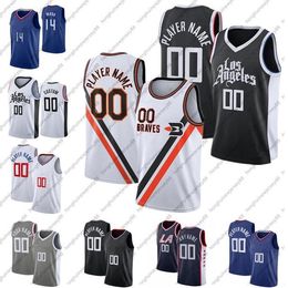 #17 Allen 14 Terance Mann Kawhi Paul 13 George Leonard Custom Basketball Jerseys Reggie 1 Jackson Marcus 8 Morris Nicolas 33 Batum Patrick 21 Beverley Zubac Jersey