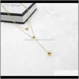 & Jewelrystainless Steel Chains For Women Layered Necklace With Pendants Chain On Neck Gold Beads Pendant Necklaces Drop Delivery 2021 Je6Da