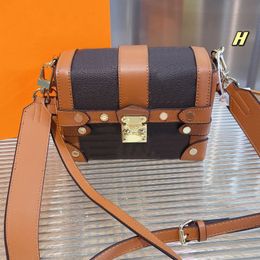 Newesty Crossbody Messenger Bag Founder Box Shape Shoulder Bag Two Belts Classic Buckle Real Leather Women Handbag Purse Yellow 18*8*13cm