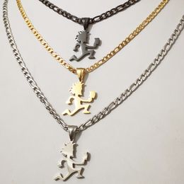 (boy style ) Stainless Steel Pendant Jugallo Hatchetman Hatchet Man Charms MINI Small 1'' tall Necklace ICP Jewellery Silver/ Gold/ black 4mm 24 inch NK Chain