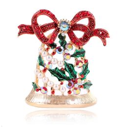 Brooch Christmas Fashion Accessories Oil Dripping Diamond Hollowed Out Bell