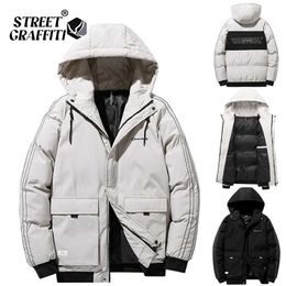 Men Winter Casual Thick Warm Duck Down Parkas Waterproof Windproof Brand Quality Hooded Jacket Coats Fashion Hat Parka Male 211204