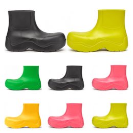 top Chelsea boots womens Candy solid colors pink black Pistachio Frost yellow red bule platform Martin Ankle Boot round toes waterproof fashion