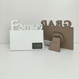 Sublimazione Blanks Orologi da scrivania Orologio elettronico con lettera Baby / Laureato / Papà / Famiglia può Immagine fai da te Decorazioni per la casa Regali per feste HHXD24598