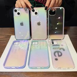 Silicone phone cases for iPhone13pro max 12 new Xing Cai laser Colourful soft edge phone case iphone 12 11pro