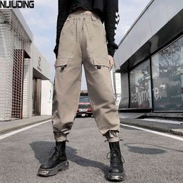 Women Loose Cargo Pants Spring Autumn Fashion Female BF Streetwear Harajuku Straight Trousers Sports Casual Harem Pant 210514