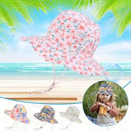 Outdoor Hats Children Floral Print Cute Sun Protection Hat Sunscreen Cap Breathable Comfortable Fisherman's Kapelusz Rybaka #P2