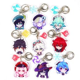 Original God acrylic avatar key chain animation game Game Genshin Impact Cosplay Keychain Key Chain Cartoon Pendant Xmas Gifts G1019