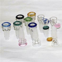 14mm Male Glass Bowl Pieces Hookah 2 Types of Funnel Joint Smoking Accessories Handle Pipe Bong Oil Dab Rigs