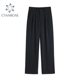 Soft Comfort Women Pants Autumn Casual high waist Solid Colour Vertical breathable Womens Trendy Simple Long Suit 210515