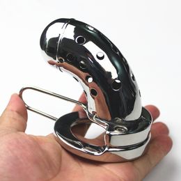 3 Sizes Cockrings Chastity Cage Bondage Scrotum Pendants Stainless Steel Male Penis Sleeve Ring with Hollowed Holes Sex Toys for Men BB2-2-228