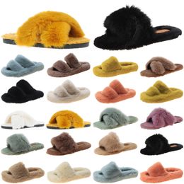 fashion luxury women slides slippers womens comfortable loafer black yellow slide slipper flat flip flops size 35-40 color47