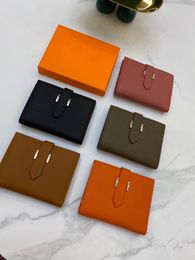 women wallet 2021 summer Fashion Ladies High-quality solid leather short pursr credit card Coin Pocket Business Classic lock clutch