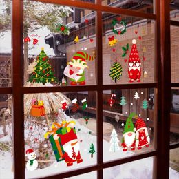 Window Stickers 1 Set Of Christmas Dwarf Static Clings For Glass Door Decoration Scene Layout
