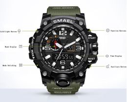 SMAEL 8011 Sport Watch Men Dual Display 50M Waterproof Miliatry Watches Mens Digital Quartz Clock