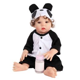 NPK 45CM Real Size Doll Reborn Toddler Girl Princess Bath Toy Very Soft Full Body Silicone Surprise Gift