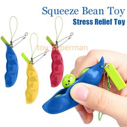 Fidget Toys Decompression Edamame Toy Push Squishy Squeeze Peas Beans Keychain Cute Stress Relief Cheap Toy Rubber Sensory Gift