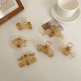 Women Cute bear Transparent Hair Claw Vintage Headband Hairpin Fashion Hair Accessories Gifts Ornamen