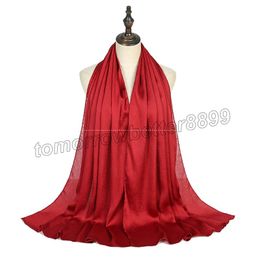 Winter Scarf Women Luxury Silk Satin Hijab Scarfs Crinkle Plain Colour High Quality Foulard Femme Tippet Female Shawl