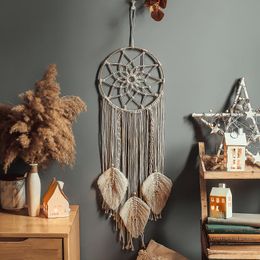 Tapestries Bamboo Ring Dream Catcher Cotton Woven Tapestry Bohemian Wall Hanging Pendant