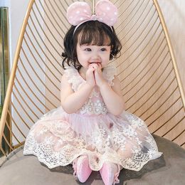 Spanish Baby Princess Lotia Lace Dresses Infant 1 year 2nd Birthday Dress Toddler Girl Baptism Frock Summer Outfit 210615