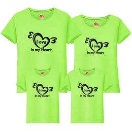 Family Look Mommy and Daughter Matching Clothes Costume The Grinch LOVE In My Heart Cotton 210429