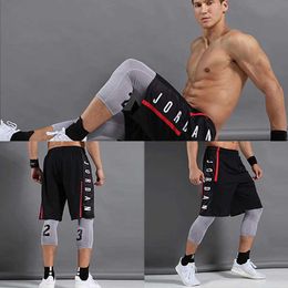 Summer new men's sports basketball pants, letter printing quick-drying loose sports shorts men's fitness training shorts X0705