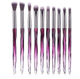 Cosmetics Brush Set 10 PCS Purple Crystal Makeup Brushes, Premium Synthetic Bristles Powder Foundation Blush Concealer Eye Shadow Eyeliner Eyebrow for women